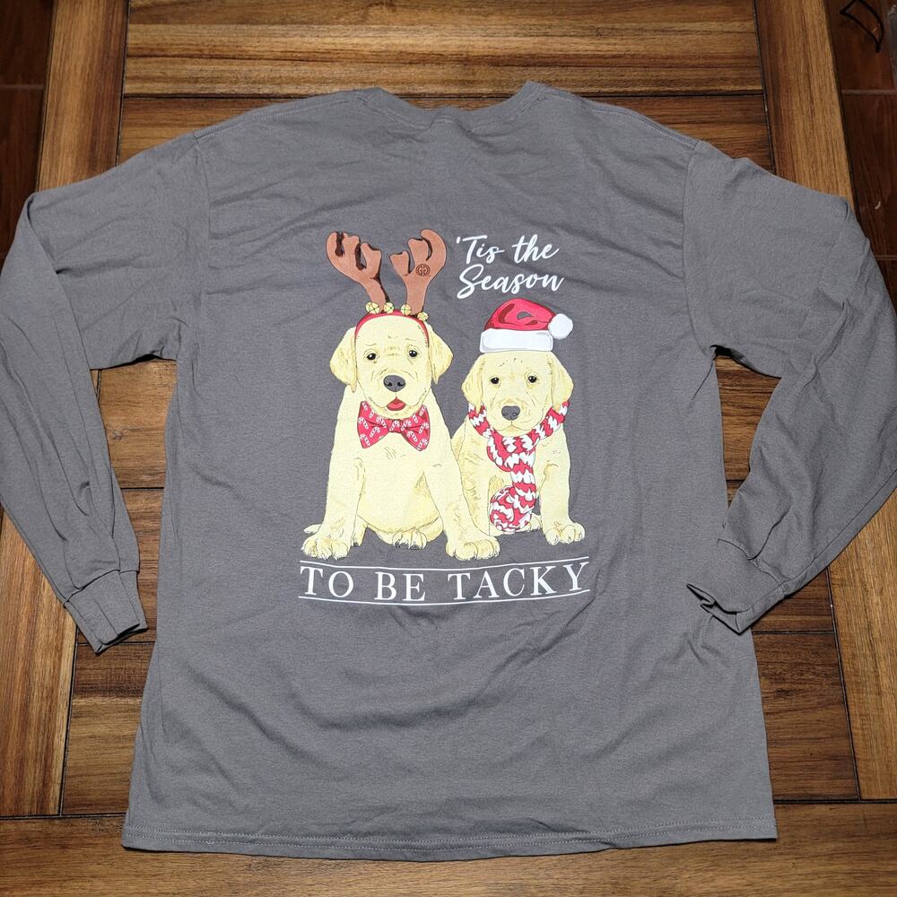 Girlie Girl Originals LS Christmas Tee "Tis The Season To Be Tacky" - Size Large
